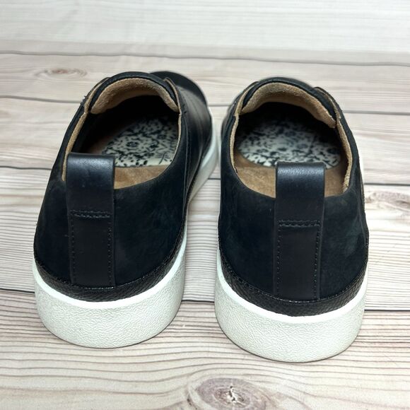 Vionic ZINAH Slip On Sneaker Womens 8 Black Leather Suede Casual Orthotic Shoes - Picture 12 of 15